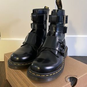 Dr. Marten Black Blake Buckle-Up Boot